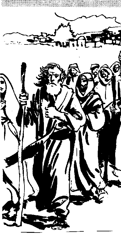 Mois�s guiando al pueblo por el desierto